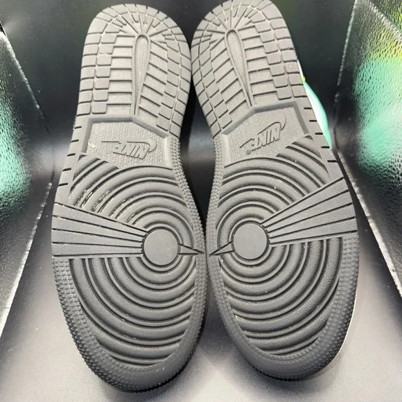 Jordan Kids Sneakers in Black, White, and Green - Picture 9 of 10